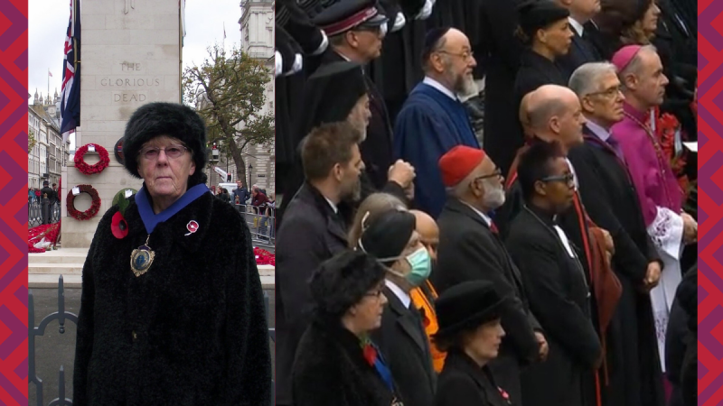 President Anne Mills and faith leaders cenotaph 2021